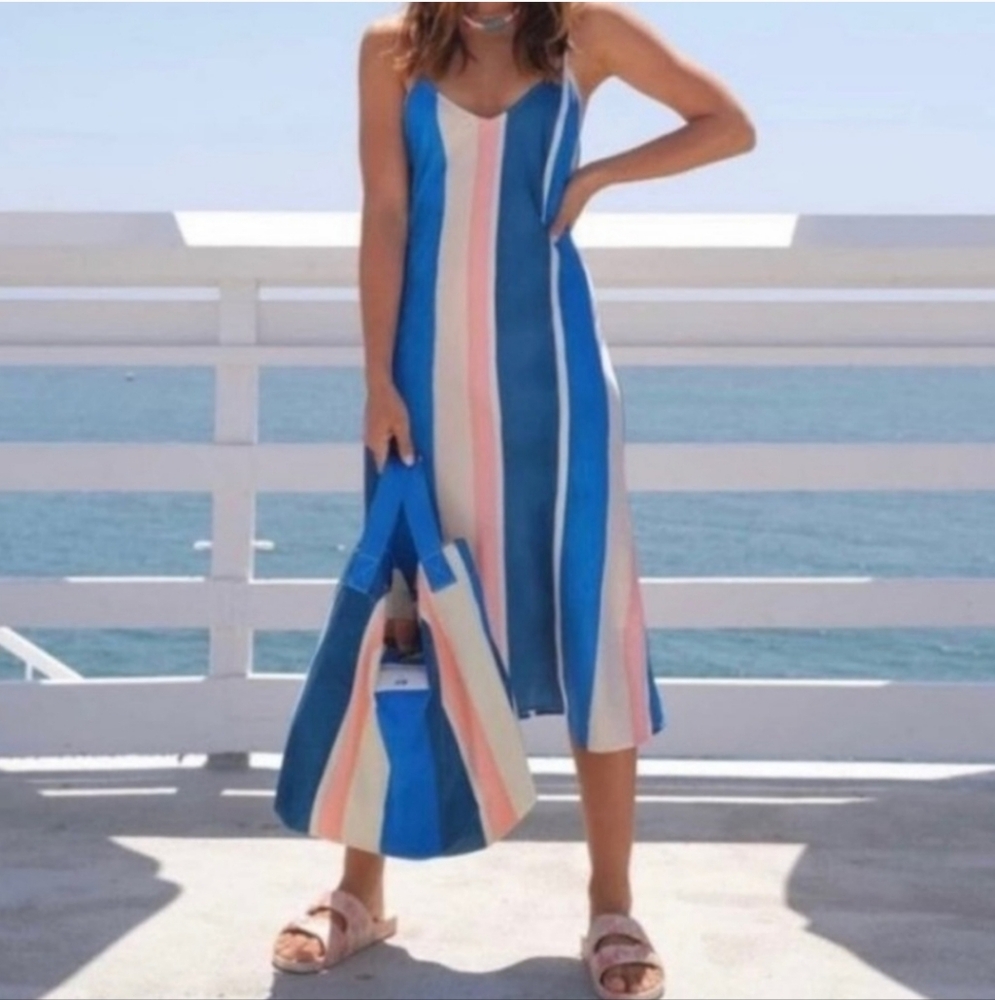 LEMLEM x H&M Striped Satin Dress